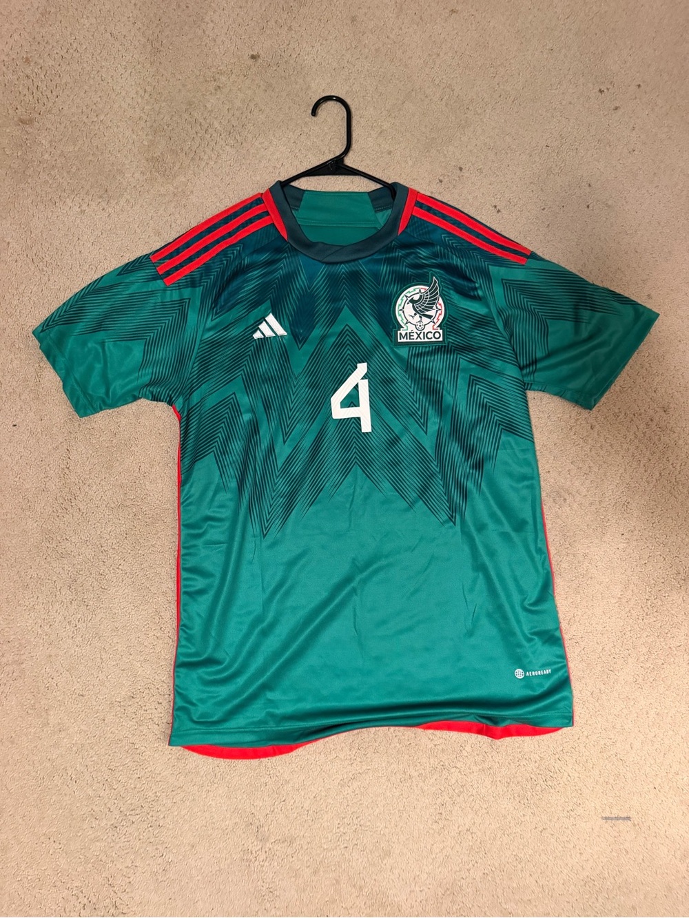 adidas Mexico Green National Team Jersey with Red Accents